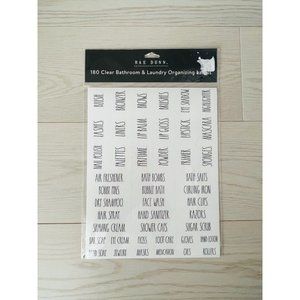 RAE DUNN 180 Clear Bathroom & Laundry Organizing Labels